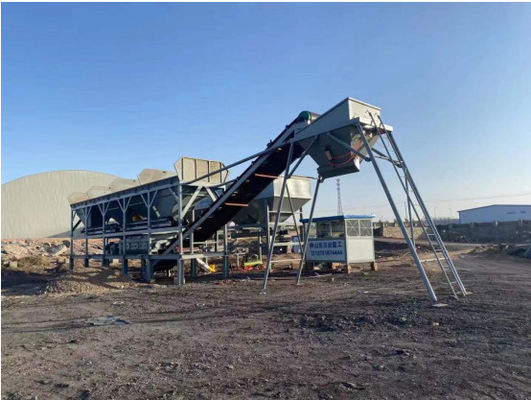 Đường dây thắt lưng di động ổn định trộn đất với silo xi măng ngang