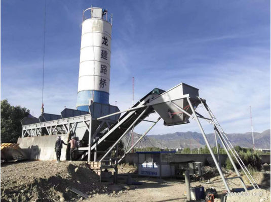 Hệ thống trộn ổn định nước nhỏ gọn có thể vận chuyển với silo xi măng dọc